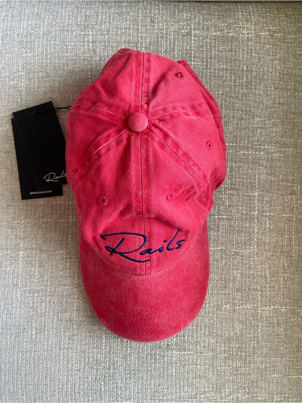 NWT Rails Baseball Cap Vintage Wash Red Adjustable Pull Tab One Size - Picture 4 of 8